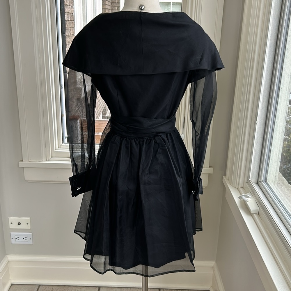 Vintage silk abs evening dress size 8 - Picture 3 of 13